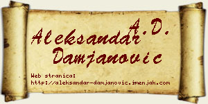 Aleksandar Damjanović vizit kartica
